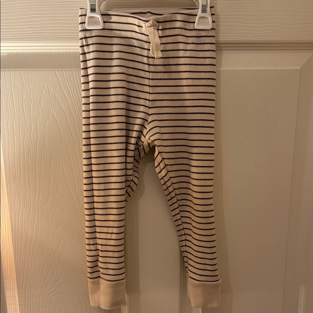 Colored Organics Striped Cream and Brown Lightweight Joggers